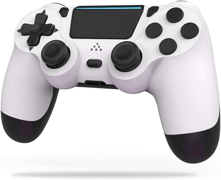 MOVONE Wireless Controller Dual Vibration Game Joystick Controller for Ps4 Controller/Slim/Pro,Compatible with PS4 Console（White ）