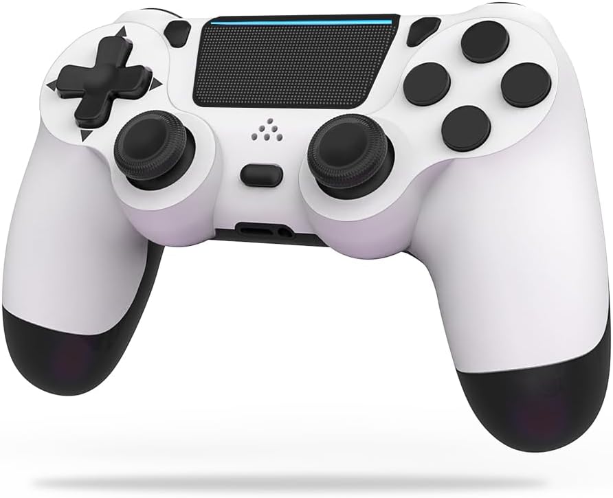 MOVONE Wireless Controller Dual Vibration Game Joystick Controller for Ps4 Controller/Slim/Pro,Compatible with PS4 Console(White )