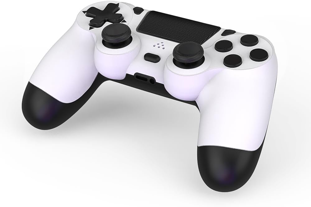 MOVONE Wireless Controller Dual Vibration Game Joystick Controller for Ps4 Controller/Slim/Pro,Compatible with PS4 Console(White ) - Image 3