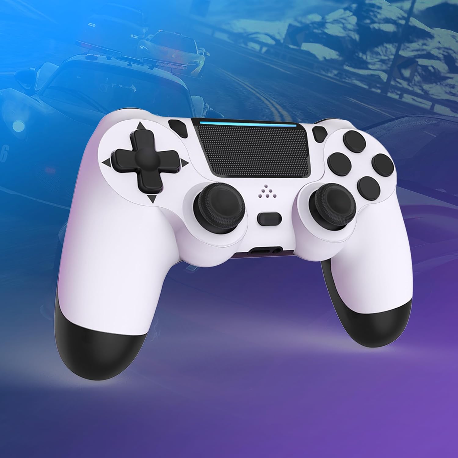 MOVONE Wireless Controller Dual Vibration Game Joystick Controller for Ps4 Controller/Slim/Pro,Compatible with PS4 Console(White ) - Image 6